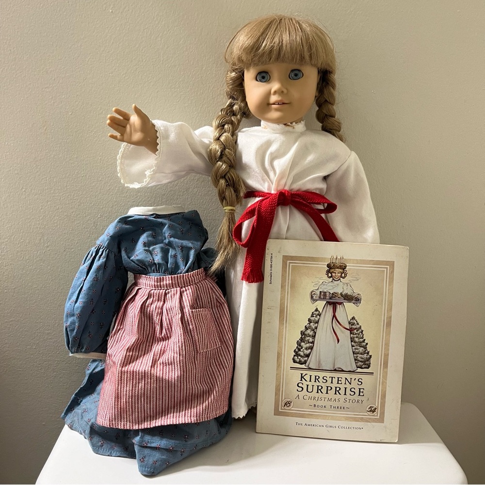 American Girl Doll Kirsten Larson in St Lucia Dress, Meet & Book